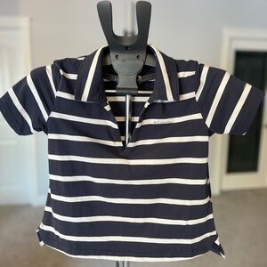 Columbia Navy and White Striped Crop Top